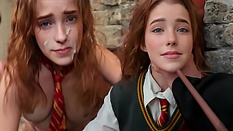 Amatööri Hermione Granger Cosplay: Tiukka Pillu Ja Luonnolliset Tissit