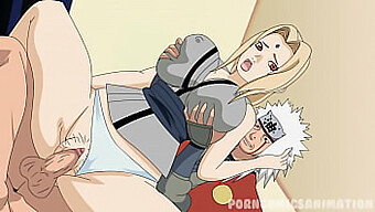 Tsunade和jiraiya在动画的naruto色情恶搞中的热辣遭遇