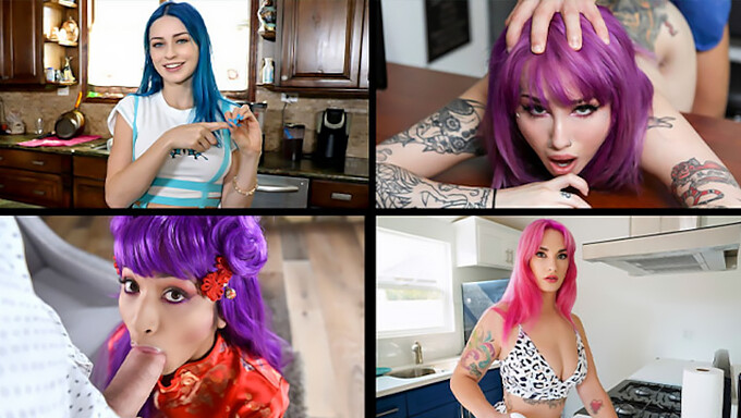 Adorable girls in roleplay action: Siri Dahl, Jewelz Blu, Val Steele, and more