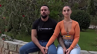 Young couple Candy and her boyfriend's outdoor and first-time porn filming adventure