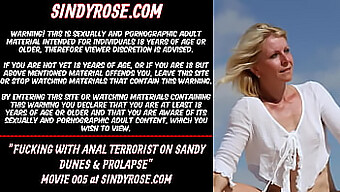 Sindy Rose'S Intense Anal Session With A Massive Dildo On Sandy Terrain