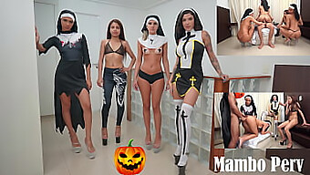 Freiras Satânicas Se Envolvem Em Sexo Em Grupo E Brincadeiras Anais Em Um Vídeo Temático De Halloween